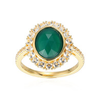 Bague en argent et Agate verte