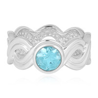 Bague en argent et Apatite bleue