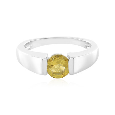 Bague en argent et Béryl jaune