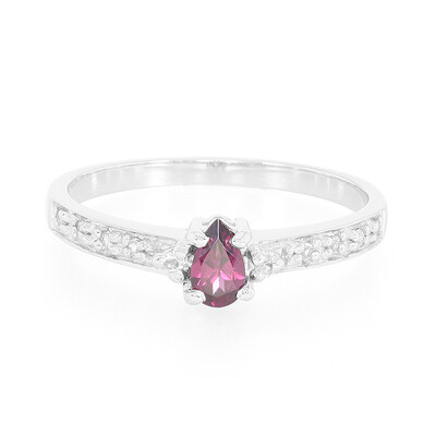 Bague en argent et Rhodolite du Brésil