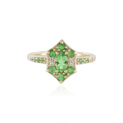 Bague en or et Tsavorite de Tanzanie