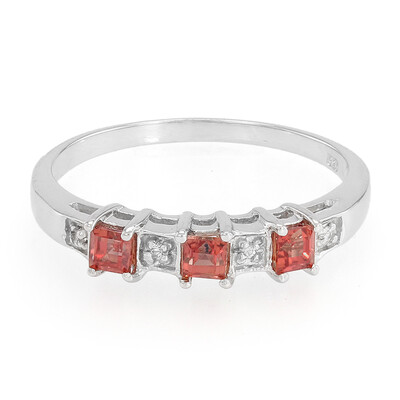 Bague en argent et Rubis rouge du soir