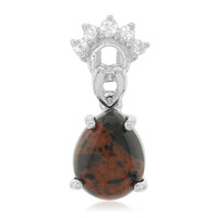 Pendentif en argent et Obsidienne acajou