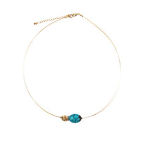 Collier en acier inoxydable et Turquoise