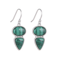 Boucles d'oreilles en argent et Malachite