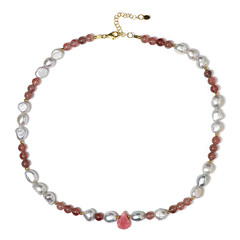 Collier en argent et Rhodonite