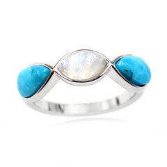 Bague en argent et Turquoise bleue de Mohavie (Faszination Türkis)