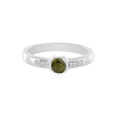 Bague en argent et Zircon de Ceylan vert