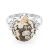 Bague en argent et Quartz Dinosaure