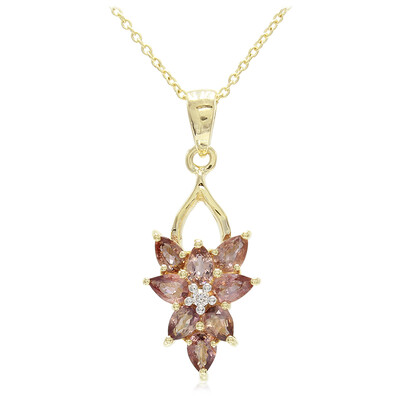 Collier en or et Saphir Padparadscha non chauffé