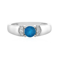 Bague en argent et Apatite bleu néon