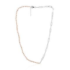 Collier en argent et Perle de culture d'eau douce rose (TPC)