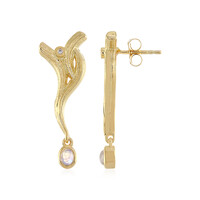 Boucles d'oreilles en argent et Pierre de Lune arc-en-ciel AAA