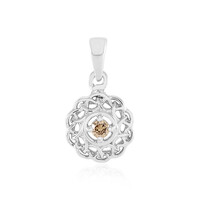 Pendentif en argent et Diamant champagne I3