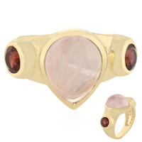 Bague en argent et Quartz rose de Saver