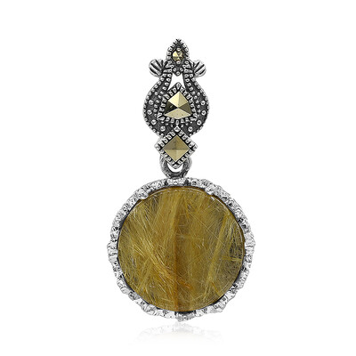 Pendentif en argent et Quartz rutile (Cheveux de Vénus) (Annette classic)