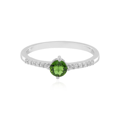 Bague en argent et Diopside de Russie