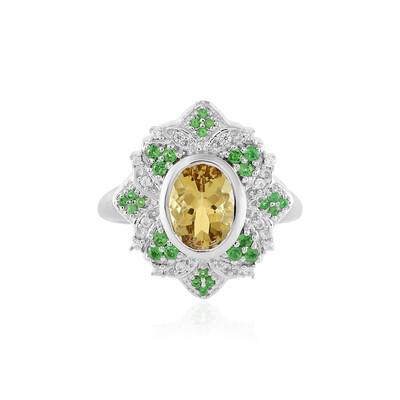 Bague en argent et Béryl jaune