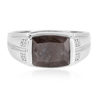 Bague en argent et Saphir couleur anthracite