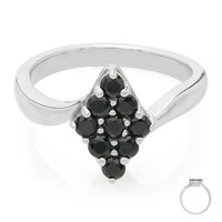 Bague en argent et Spinelle noir