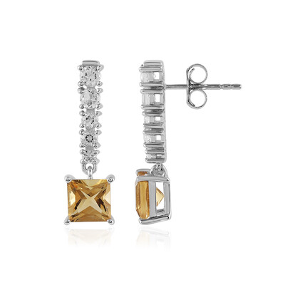 Boucles d'oreilles en argent et Citrine