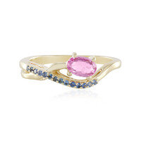 Bague en or et Saphir rose de Ceylan