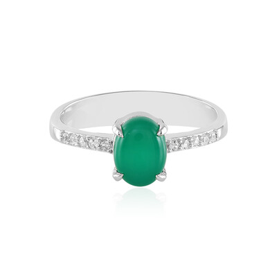 Bague en argent et Onyx vert