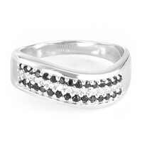 Bague en argent et Spinelle noir