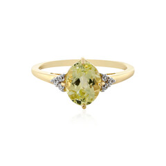 Bague en or et Kunzite jaune canari