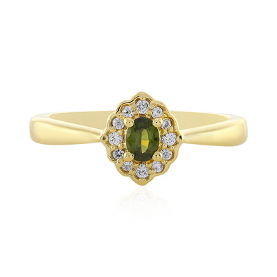 Bague en argent et Zircon de Ceylan vert