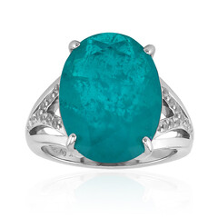 Bague en argent et Quartz bleu-vert