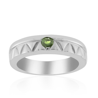 Bague en argent et Tourmaline verte du Brésil (Pallanova)