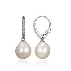 Boucles d'oreilles en argent et Perle de culture d'eau douce