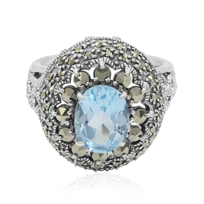 Bague en argent et Topaze bleu ciel