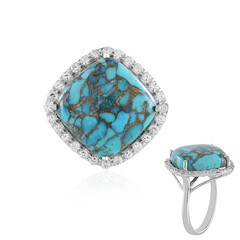 Bague en argent et Turquoise cuivrée bleue (Faszination Türkis)