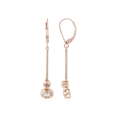 Boucles d'oreilles en or et Morganite de Madagascar (KM by Juwelo)