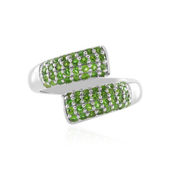 Bague en argent et Diopside de Russie