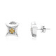 Boucles d'oreilles en argent et Diamant jaune I3