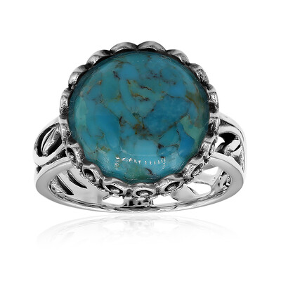 Bague en argent et Turquoise bleue de Mohavie (Art of Nature)