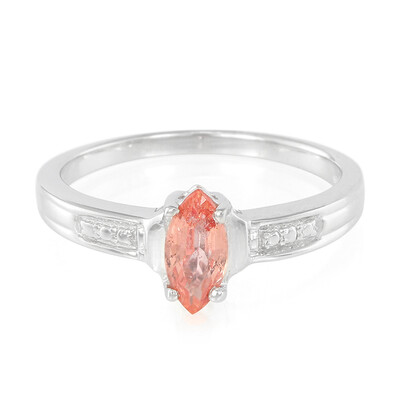 Bague en argent et Saphir Padparadscha