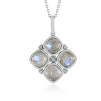 Collier en argent et Labradorite bleue de Maniry (KM by Juwelo)