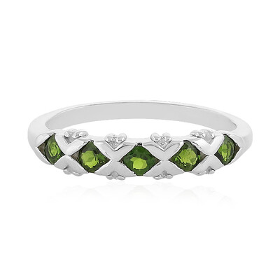 Bague en argent et Diopside de Russie