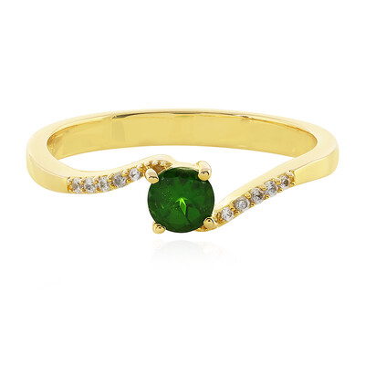 Bague en argent et Diopside de Russie