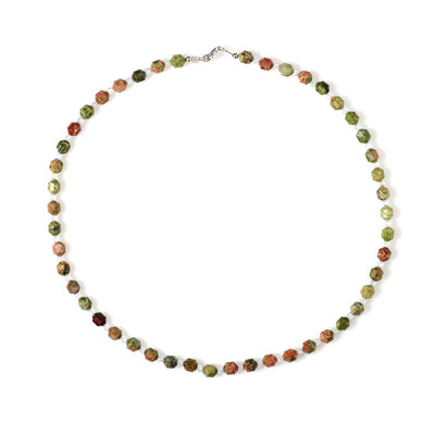 Collier en argent et Unakite