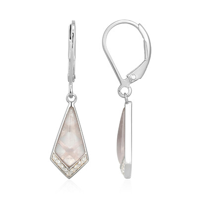 Boucles d'oreilles en argent et Quartz rose