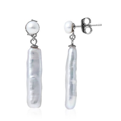 Boucles d'oreilles en argent et Perle de culture d'eau douce