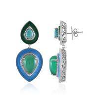 Boucles d'oreilles en argent et Onyx vert (Dallas Prince Designs)