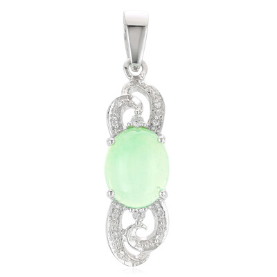 Pendentif en argent et Chrysoprase impériale