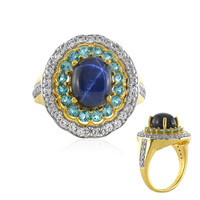 Bague en argent et Saphir étoilé bleu