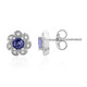 Boucles d'oreilles en argent et Tanzanite non chauffée